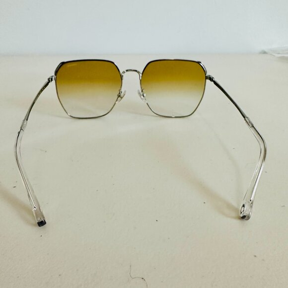 NEW COACH SHINY SILVER YELLOW CLEA GRADIENT LENS SUNGLASSES HC 7165 D 60MM - Picture 4 of 13